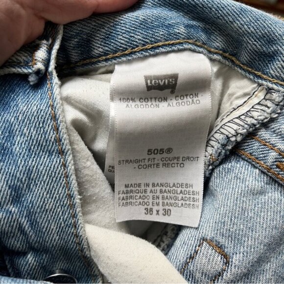 Vintage Levi’s 505 Straight Fit Light Blue Men's Jeans Sz 36 - Picture 7 of 13